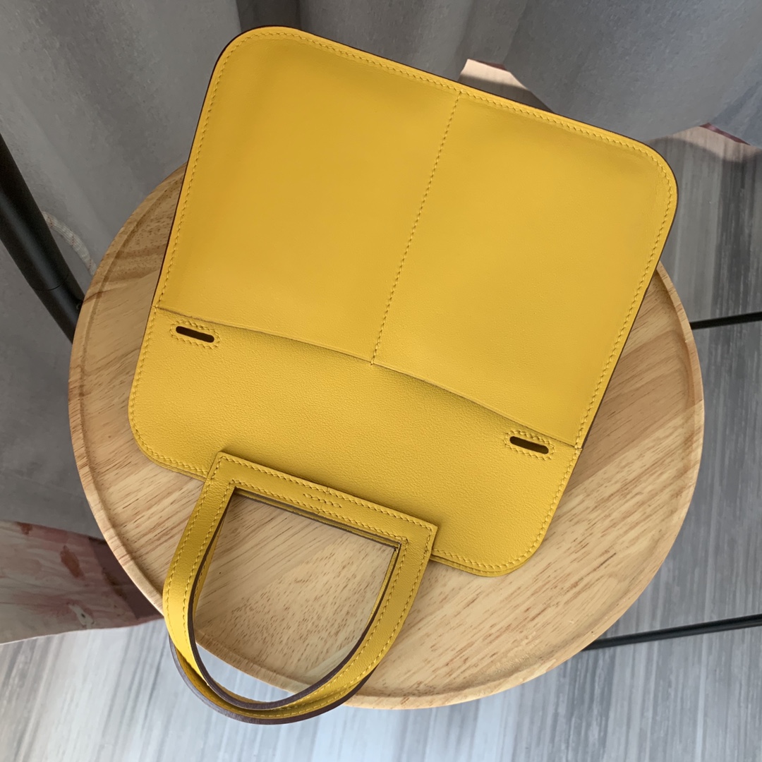 에르메스 미니 할잔백22 앰버 옐로우 은장 스위프트